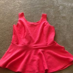 Cute pink peplum top